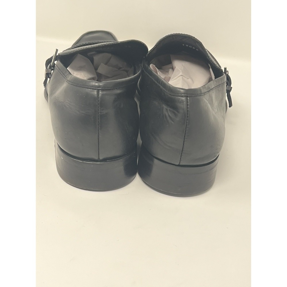 Cesare Paciotti Mens Black Leather Square Toe Loafers Buckle Strap Shoes 8.5 - Picture 8 of 16